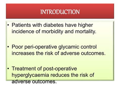 Perioperative Management Of Diabetes Mellitus