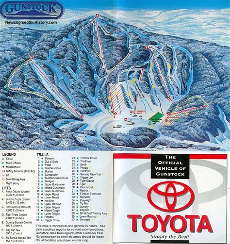 1994 95 Gunstock Trail Map New England Ski Map Database