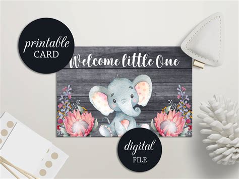 Welcome Baby Card PRINTABLE Welcome Little One Card New Baby | Etsy