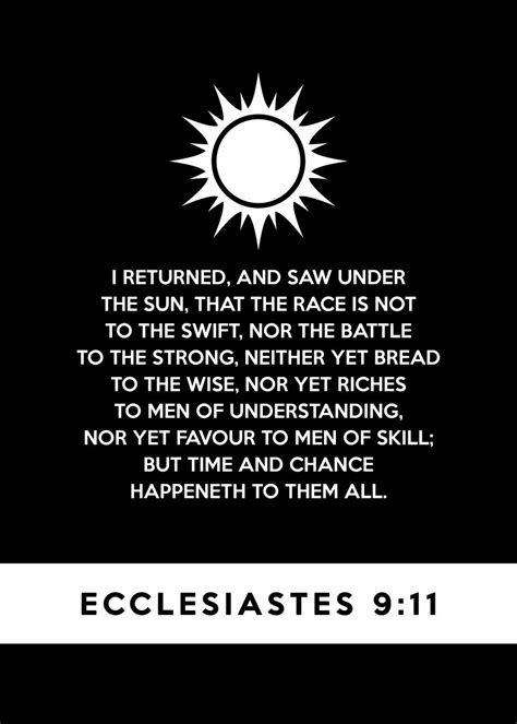 Ecclesiastes 9 11 Poster By Abconcepts Displate