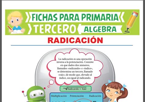 Que es la Radicación para Tercero de Primaria Actividades Educativas