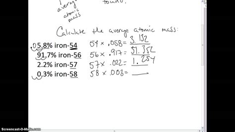 Calculation Of Average Atomic Mass YouTube