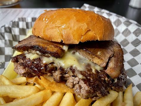 [i Ate] Burger Topped With Brisket And Smoked Gouda R Cheeseburger