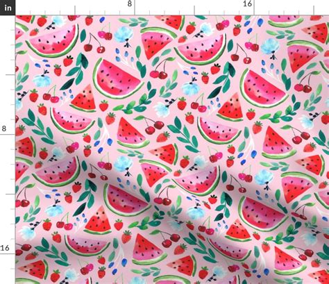 Watermelon Berry High Pink Fabric Spoonflower
