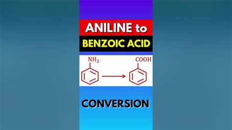 Aniline To Benzoic Acid Conversion Organic Chemistry🤔 Shorts Youtube