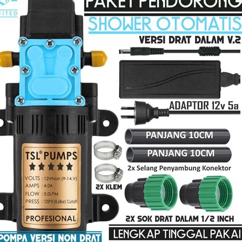 Jual Paket Lengkap Pompa Pendorong Shower Water Heater Otomatis Drat