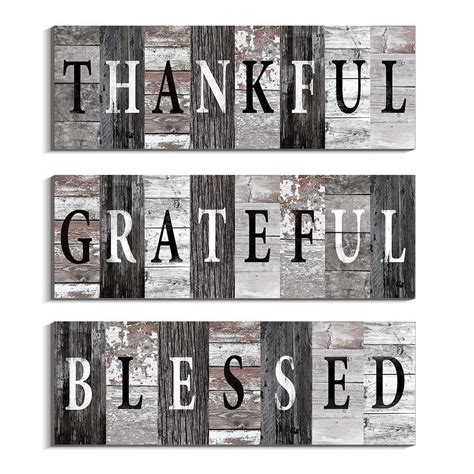 Color Valley Art Thankful Grateful Blessed Sign Fall Decor Thanksgiving