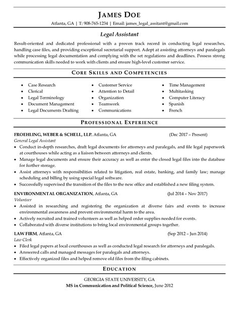 Best Free Resume Examples For Legal Assistant In 2 Clicks Resumegets