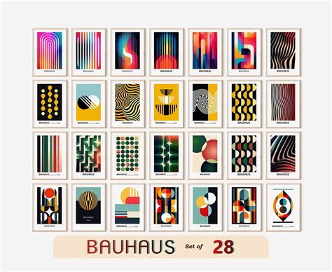 Bauhaus Printable Exhibition Poster Bundle Set Of Mid Etsy