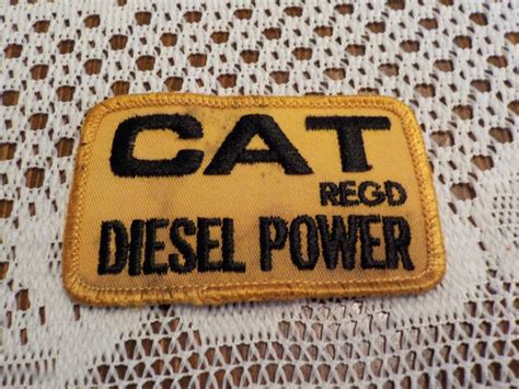 Vintage Cat Diesel Power Applique Patch Crest Clean But Relic By