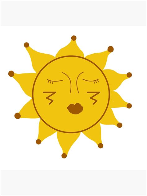 Happy Sun Face Drawing Sticker For Sale By Acdesignns Redbubble