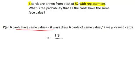 Solved Suppose Six Cards Are Drawn With Replacement From A Standard