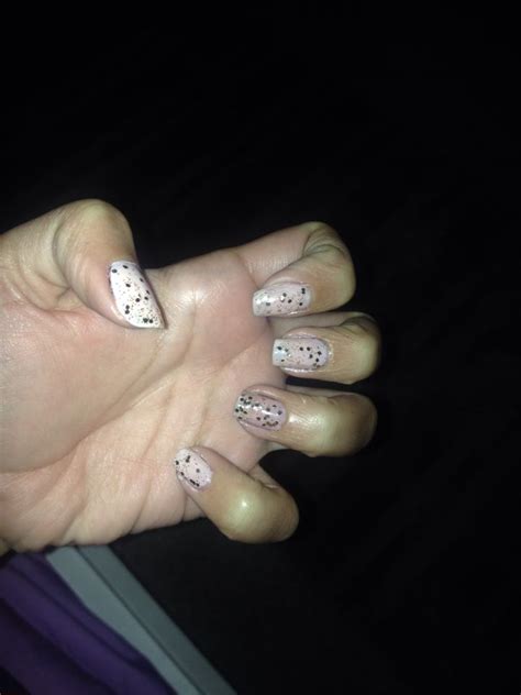 Nude And Gold Glitter Nail Designs Nails Gold Glitter