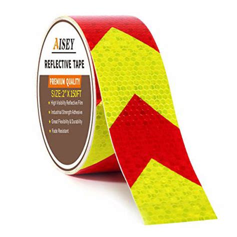 Getuscart 2 X 150ft Reflective Tape Waterproof High Visibility Red And Yellow Hazard Caution