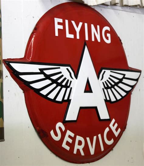 Vintage Flying A Service Porcelain Sign Lot 151