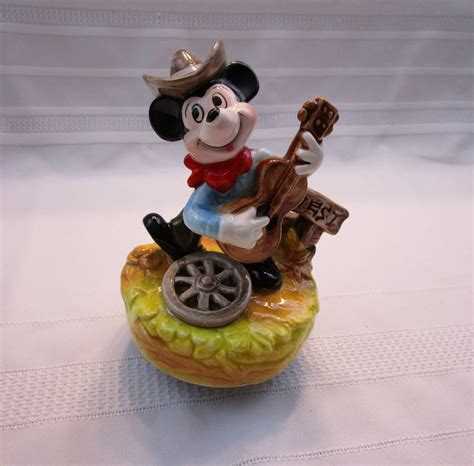 Vintage Disney Cowboy Mickey Mouse Music Box by Schmid Mama | Etsy ...