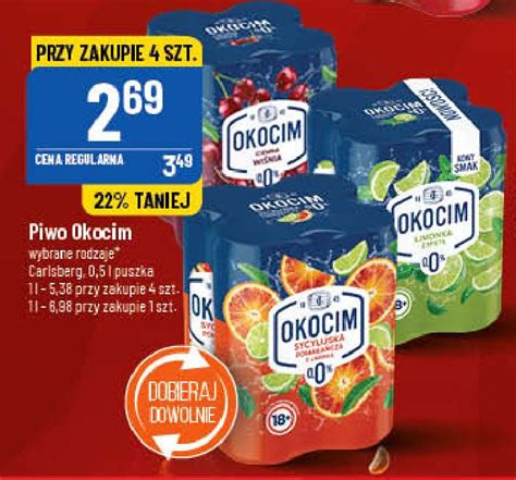 Piwo Okocim radler pomarańcza sycylijska z limonką 0 cena promocje