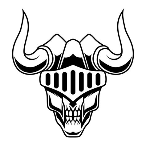 Demon Head Vector Demon Skull Viking Mascot Logo Design Vector