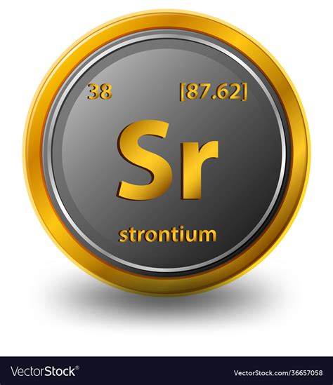 Strontium Chemical Element Chemical Symbol Vector Image