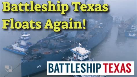 Historic Moment Uss Texas Battleship Texas Refloating In Drydock Video