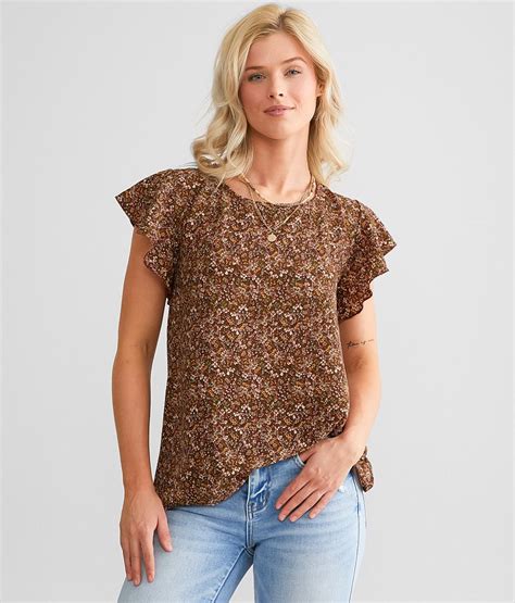 Daytrip Ditsy Floral Print Top Womens Shirtsblouses In Multi Buckle