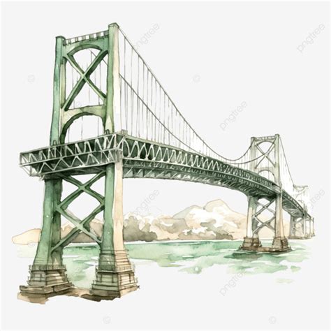 Watercolor Bridge Clip Art Watercolor America American Png