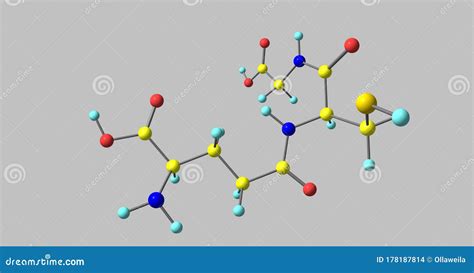 Glutathione Molecular Structure Isolated On Grey Royalty-Free ...