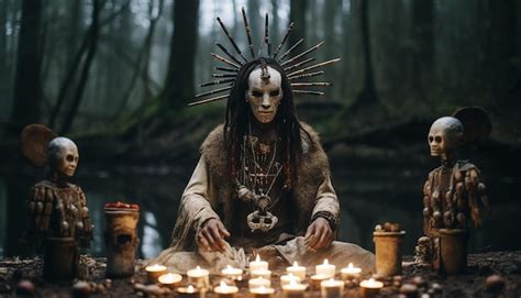 Premium AI Image | futuristic shaman ritual shamanic photography