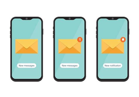 Un Ensemble De Téléphones Mobiles Avec Notifications Nouveau Message