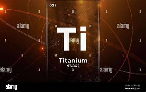 Titanium (Ti) symbol chemical element of the periodic table, 3D ...