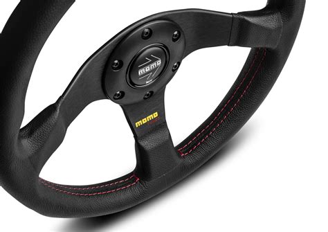 Momo Tuner Black Leather Black Aluminium Spokes Steering Wheel