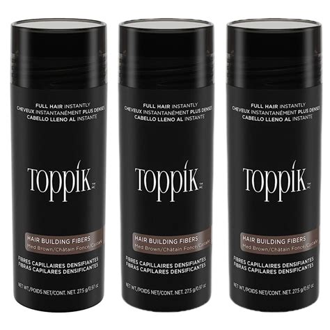 Pack Of 3 Toppik Medium Brown 27 5 G 0 97 Oz Hair Building Fibers