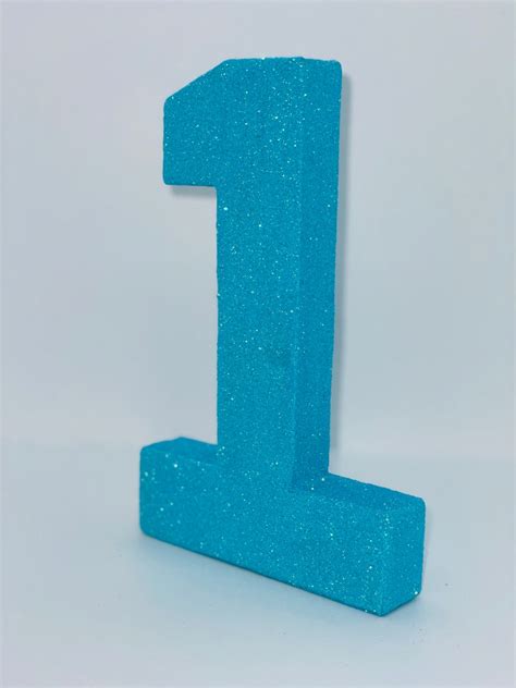 Blue Glitter Number 1 Glitter Number One Freestanding - Etsy UK