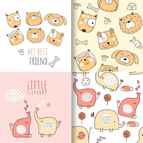 Premium Vector | Colorful doodle animals seamless pattern