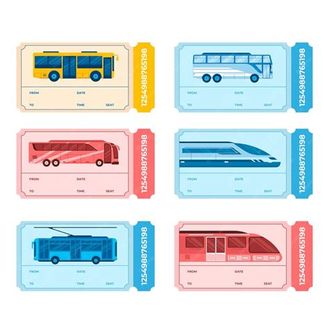 Premium Vector | Public transport hand drawn tickets set