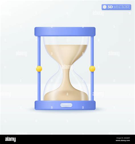 Hourglass With Sand Icon Symbols Business Hours Countdown Time And Deadline Concept 3d