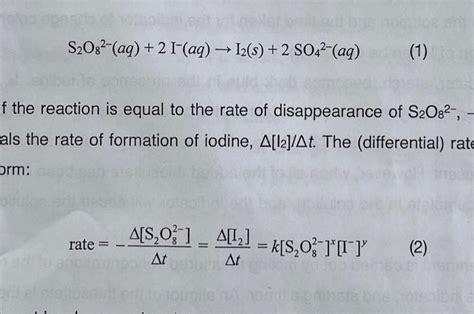 Solved S2o32 Aq 2 I Aq →12s 2 So42 Aq 1 F The