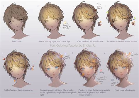 Hair Coloring Tutorial By Endlessrz Digital Painting Tutorials Anime