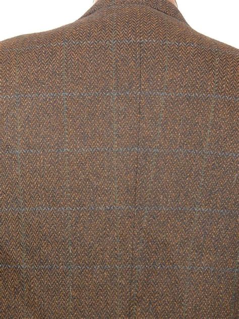 Brown Herringbone Sport Coat Large 44R Blue Accent Men's | Etsy