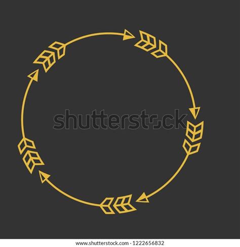 Gold Over Black Circle Arrow Frame Stock Vector Royalty Free