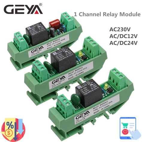 Carte De Module De Relais 1 Canal GEYA 5V 12V 24V 48V 110V 230VAC 1CH