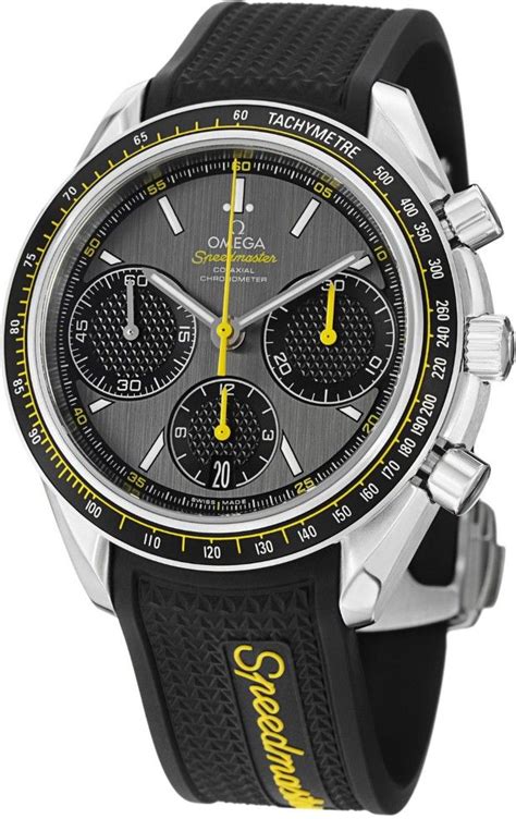 Omega Men Watches Omega Speedmaster Racing Grey Dial Black Rubber