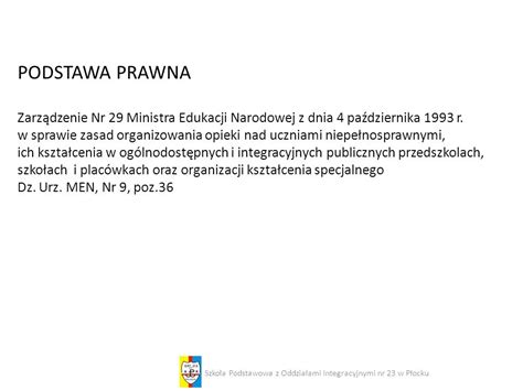 INTEGRACJA W SZKOLE PODSTAWOWEJ Z ODDZIAŁAMI INTEGRACYJNYMI NR 23 IM