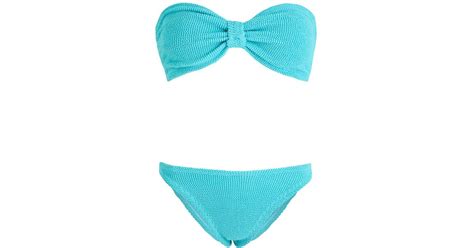 Hunza G Jean Seersucker Bikini In Blue Lyst