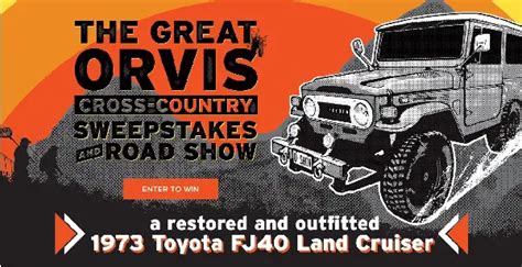 ORVIS Roadshow Giveaway Win A Toyota Land Cruiser Free Gift Cards