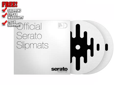 Serato 12 DJ Pro Logo Mats Slipmat Pair Black On White