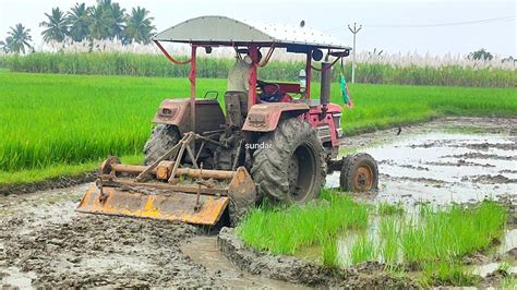 Mahindra Di Tractor Stuck In Mud Ride Mahindra Tractor Rotavator