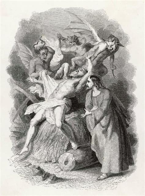 Jesus Casts Out Demons From An Drawing By Mary Evans Picture Library