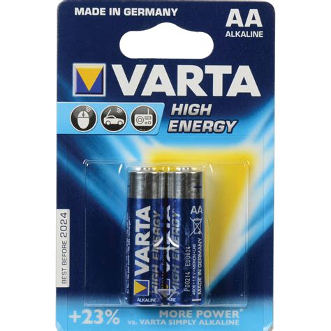 Varta High Energy 1 5V AA LR6 Alkaline Battery V4906121412 B H