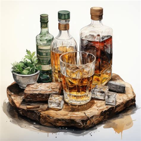 Premium Ai Image Watercolor Whiskey Clipart Generative Ai